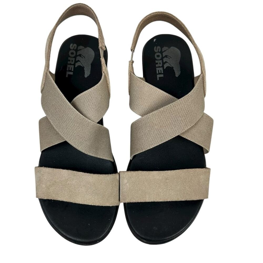 SOREL Cameron Platform Slingback Leather Sandals Size 6.5 - Picture 3 of 8